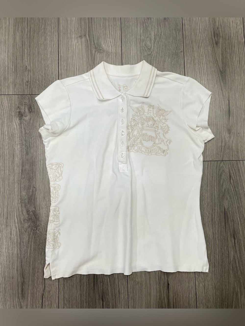JW Los Angeles Johnny Was Polo Shirt Embroidered Size Large